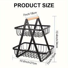 '1 шт. 2/3-уровневый металлический держатель для чашек и корзины с фруктами' цена и информация | Аксессуары для ванной комнаты | kaup24.ee
