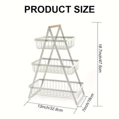 '1 шт. 2/3-уровневый металлический держатель для чашек и корзины с фруктами' цена и информация | Аксессуары для ванной комнаты | kaup24.ee