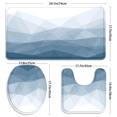 '3 tk Marmorist flanellist tualettmatt kolmeosaline libisemiskindel vannimatt paks vannitoas imav kiiresti kuivav jalapadi WC-padi' hind ja info | Vannitoa sisustuselemendid ja aksessuaarid | kaup24.ee