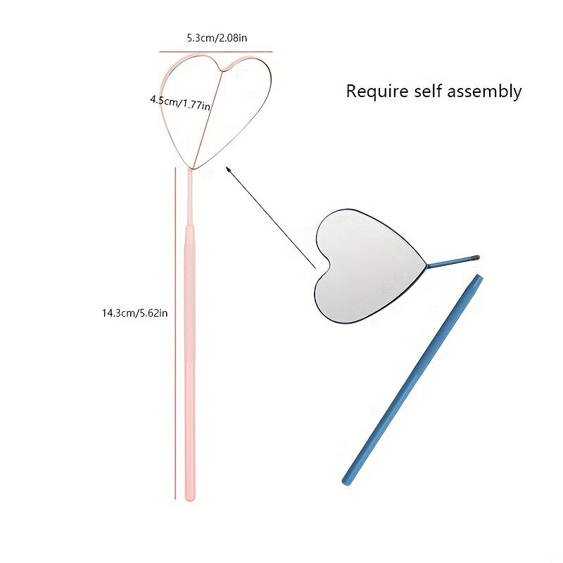'1 tk. Südamekujuline ripsmepeegel, roostevabast terasest meigipeegel, ripsmepikendustarvikud ripsmepikendustarvikute jaoks' цена и информация | Vannitoa sisustuselemendid ja aksessuaarid | kaup24.ee