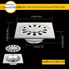 'Трап для пола из нержавеющей стали, 1 шт.' цена и информация | Аксессуары для ванной комнаты | kaup24.ee