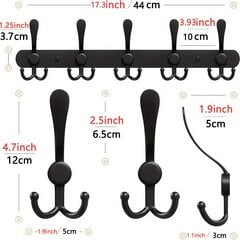 'многофункциональный настенный крючок для вешалки 1/2 шт.' цена и информация | Аксессуары для ванной комнаты | kaup24.ee