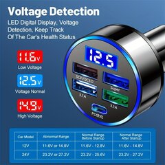 'PD + QC 3.0 kiirlaadimine autotelefoni laadija adapter, 4-pordiga USB-autolaadija, tüüp C PD kiirlaadija 3.0 autolaadija' hind ja info | Vannitoa sisustuselemendid ja aksessuaarid | kaup24.ee