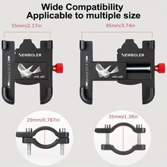 '1tk NEWBOLER MTB autotelefoni hoidik rattakinnitus 360° pööratav alumiiniumist reguleeritav jalgrattatelefoni hoidik libisemiskindel jalgrattahoidik' hind ja info | Vannitoa sisustuselemendid ja aksessuaarid | kaup24.ee