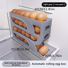 'Moodne pöörlev munakorv – kahekihiline plastikust munahoidik kööki ja külmkappi, mahutab kuni 30 muna, ökonoomne ja eraldi hoiustamiskujundus, automaatne rullimine värskuse säilitamiseks' hind ja info | Vannitoa sisustuselemendid ja aksessuaarid | kaup24.ee