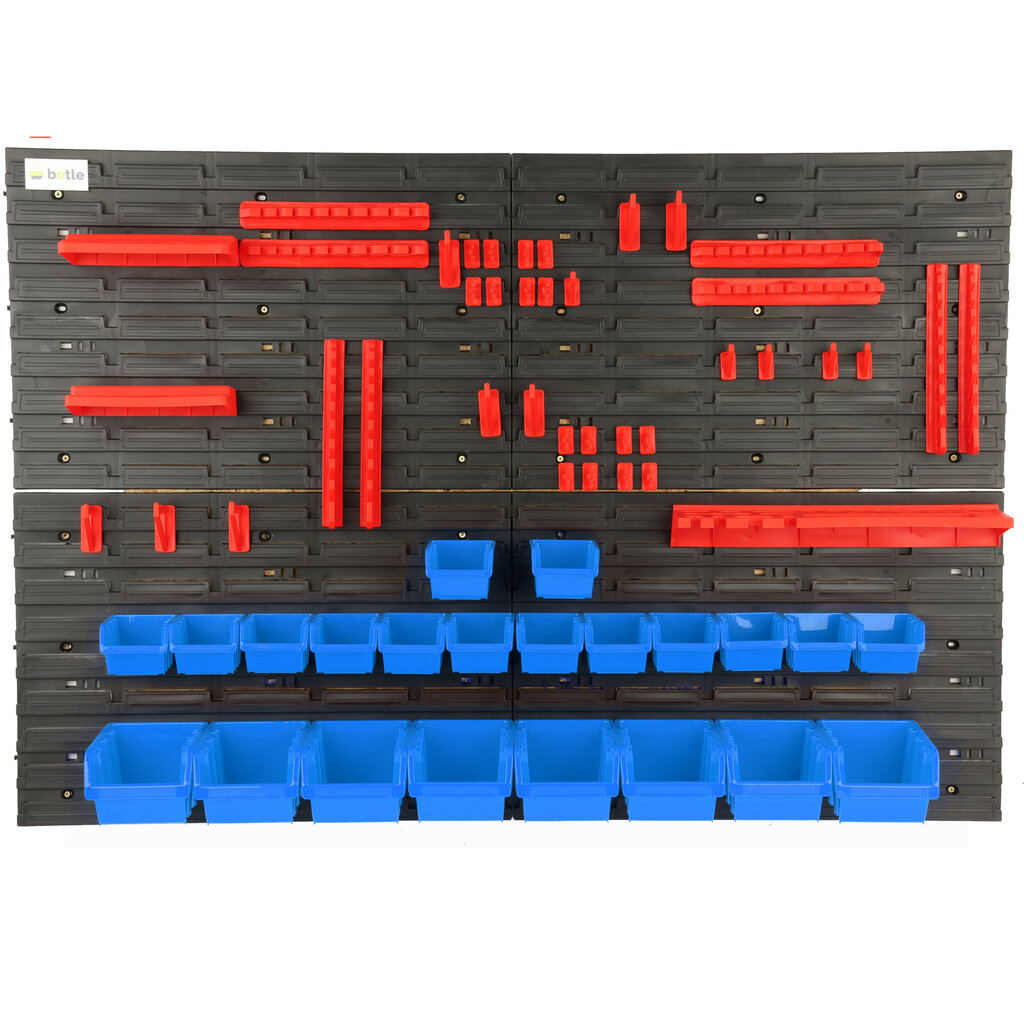 Tööriistasein 115X78 cm 22 kasti Seinariiul tööriistahoidjatega optimaalseks organiseerimiseks ja korra tagamiseks töökojas ja garaažis - Ruumisäästlik ja mobiilne professionaalseks kasutamiseks, sh m hind ja info | Tööriistakastid, tööriistahoidjad | kaup24.ee