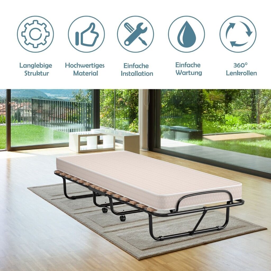 Kokkupandav voodi Costway, 190cm x 80cm x 39cm, beež hind ja info | Voodid | kaup24.ee