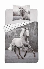 Noorte voodipesu HORSE White galopis 140x200 hind ja info | Beebide ja laste voodipesu | kaup24.ee