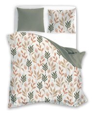 Flanell voodipesu 160x200 Leaf Green Beige Cotton hind ja info | Voodipesu | kaup24.ee