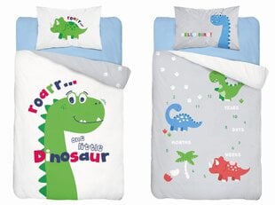 90x120 voodikomplekt voodipesu + Baby Dinuś T-Rex voodipesu hind ja info | Beebide ja laste voodipesu | kaup24.ee