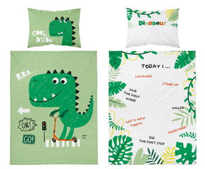 Bambusest voodipesu Dino T-rex 90x120 DETEXPOL hind ja info | Beebide ja laste voodipesu | kaup24.ee