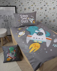 Beebi voodipesu 90x120 Rocket Dinosaur in space BAWN hind ja info | Beebide ja laste voodipesu | kaup24.ee