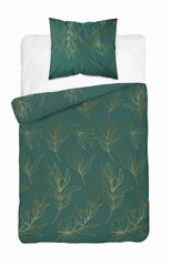 Voodipesu Satin 140x200 Leaves Green hind ja info | Voodipesu | kaup24.ee