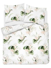 Voodipesu Satin 160x200 Leaves Green hind ja info | Voodipesu | kaup24.ee