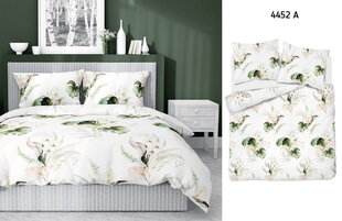 Voodipesu Satin 180x200 Leaves Green hind ja info | Voodipesu | kaup24.ee