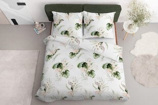 Voodipesu Satin 220x200 Leaves Green hind ja info | Voodipesu | kaup24.ee