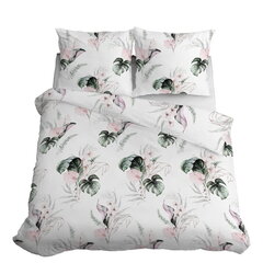 Voodipesu Satin 180x200 Leaves Green hind ja info | Voodipesu | kaup24.ee