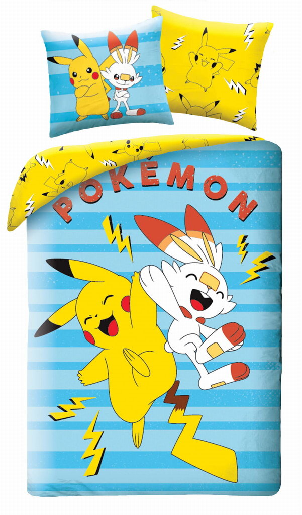 Puuvillane voodipesu 140x200 Pokemon Pikachu hind ja info | Beebide ja laste voodipesu | kaup24.ee