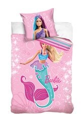 Voodipesu 140x200 BARBIE Mermaid Brokaad roosa hind ja info | Beebide ja laste voodipesu | kaup24.ee