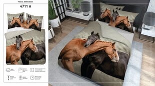 Hollandi voodipesu 220x200 Pruunid hobused Holland Natura hind ja info | Voodipesukomplektid | kaup24.ee