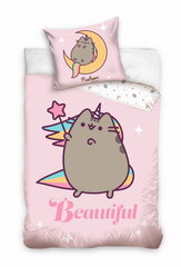 Puuvillane voodipesu 160x200 Pusheen Ükssarvik roosa hind ja info | Beebide ja laste voodipesu | kaup24.ee