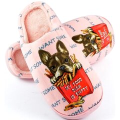 Bulldogi sussid friikartulitega roosa 40/41 901 PINK 40/41 hind ja info | Naiste plätud ja sussid | kaup24.ee