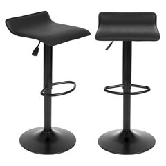 Барный стул из экокожи с подставкой для ног, PJJBS00201, черный цена и информация | Стулья для кухни и столовой | kaup24.ee