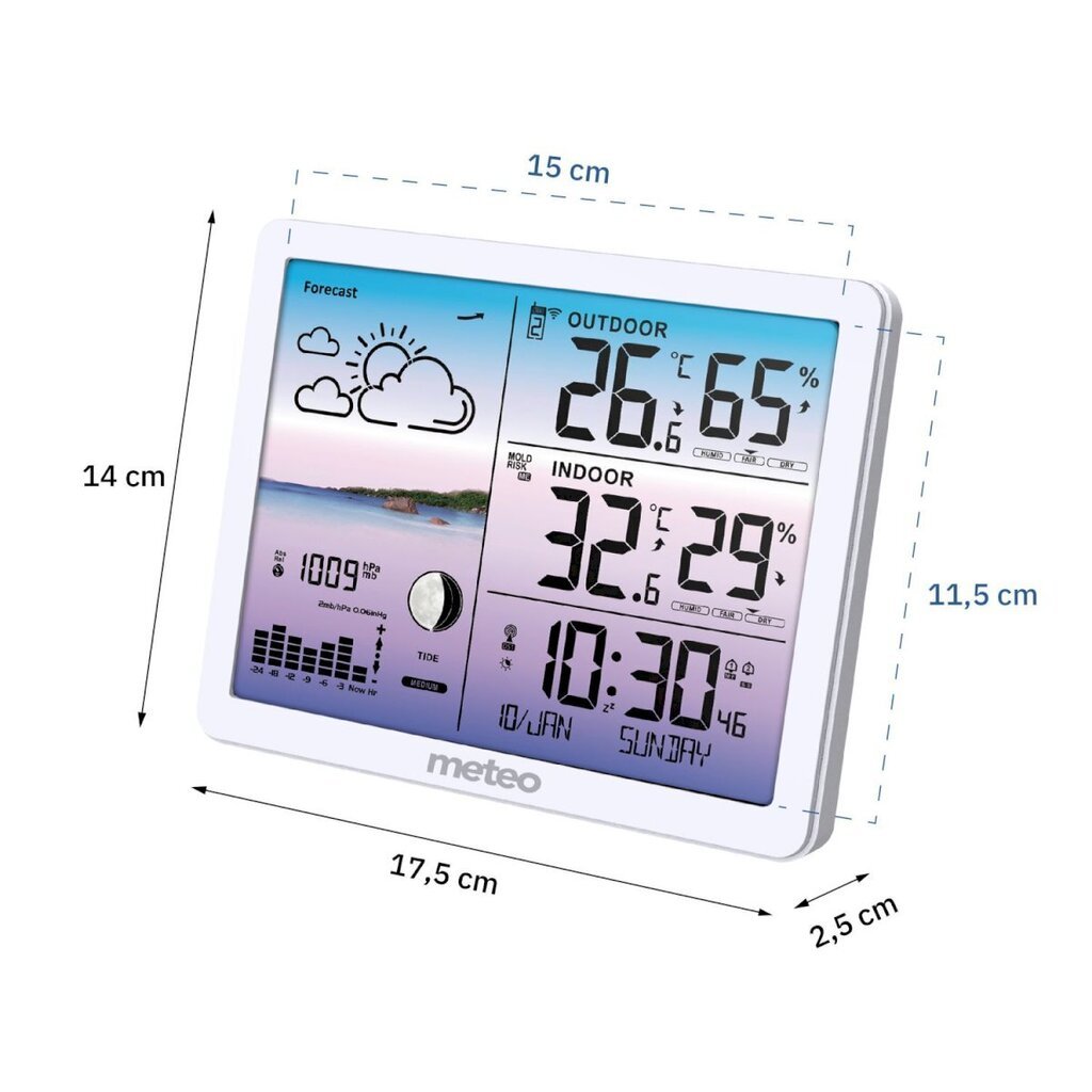 Ilmajaam, Meteo SP1071, valge hind ja info | Ilmajaamad, termomeetrid | kaup24.ee