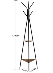 Rõivakandik, puidust põrandakandik, LOFT, 49 cm. x 179 cm., pruun hind ja info | Riidepuud ja -kotid | kaup24.ee