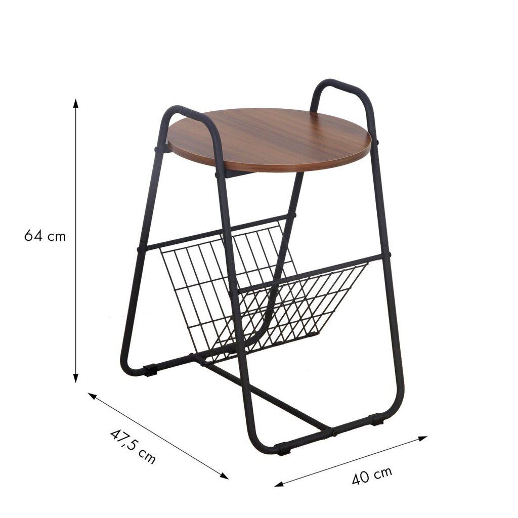 Kohvilaud ajalehe riiul, YLT-12031, 39,5 cm. x 47 cm. x 64 cm., pruun hind ja info | Diivanilauad | kaup24.ee