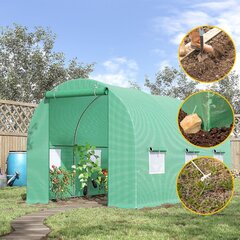 Metallraamiga ja rohelise fooliumiga mitmeaastane kasvuhoone, Modern Home, 2 m. x 3 m. x 2 m. hind ja info | Varikatused ja aiapaviljonid | kaup24.ee