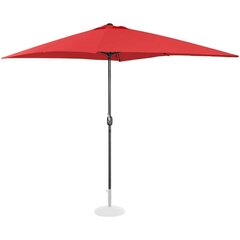 Прямоугольный садовый зонт с ручкой, Uniprodo UNI_UMBRELLA_SQ2030BO_N1, 200 см. x 300 см, красный цена и информация | Беседки, навесы, тенты | kaup24.ee