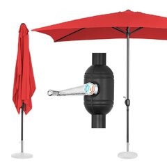 Прямоугольный садовый зонт с ручкой, Uniprodo UNI_UMBRELLA_SQ2030BO_N1, 200 см. x 300 см, красный цена и информация | Беседки, навесы, тенты | kaup24.ee