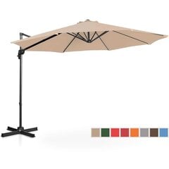 Зонт садовый с боковым наклоном, Uniprodo UNI_UMBRELLA_2R300OR_N1, диаметр 300 см, кремовый цена и информация | Беседки, навесы, тенты | kaup24.ee