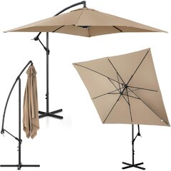 Ruudukujuline vihmavari, Uniprodo UNI_UMBRELLA_SQ250DG_N1, 250 cm. x 250 cm., hallikaspruun hind ja info | Varikatused ja aiapaviljonid | kaup24.ee