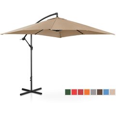 Ruudukujuline vihmavari, Uniprodo UNI_UMBRELLA_SQ250DG_N1, 250 cm. x 250 cm., hallikaspruun hind ja info | Päikesevarjud, markiisid ja alused | kaup24.ee