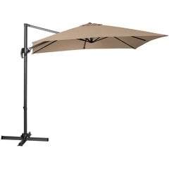 Ruudukujuline vihmavari, Uniprodo UNI_UMBRELLA_SQ250CR_N1, 250 cm. x 250 cm., hallikaspruun hind ja info | Varikatused ja aiapaviljonid | kaup24.ee