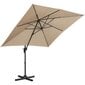 Ruudukujuline vihmavari, Uniprodo UNI_UMBRELLA_SQ250CR_N1, 250 cm. x 250 cm., hallikaspruun цена и информация | Päikesevarjud, markiisid ja alused | kaup24.ee