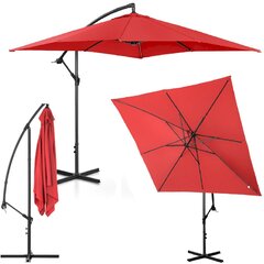 Ruudukujuline vihmavari, Uniprodo UNI_UMBRELLA_SQ250CR_N1, 250 cm. x 250 cm., punane hind ja info | Varikatused ja aiapaviljonid | kaup24.ee