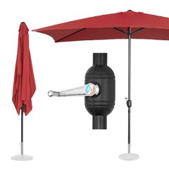 Прямоугольный садовый зонт с ручкой, Uniprodo UNI_UMBRELLA_SQ2030BO_N1, 200 см. x 300 см, бордовый цена и информация | Беседки, навесы, тенты | kaup24.ee