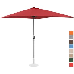 Прямоугольный садовый зонт с ручкой, Uniprodo UNI_UMBRELLA_SQ2030BO_N1, 200 см. x 300 см, бордовый цена и информация | Беседки, навесы, тенты | kaup24.ee