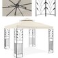 Aiapaviljon kokkupandava varikatuse ja ornamendiga, Uniprodo UNI_PERGOLA_3X3T_U1, 3 m. x 3 m. x 2,6 m., helekreemne värvus hind ja info | Varikatused ja aiapaviljonid | kaup24.ee