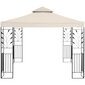 Aiapaviljon kokkupandava varikatuse ja ornamendiga, Uniprodo UNI_PERGOLA_3X3T_U1, 3 m. x 3 m. x 2,6 m., helekreemne värvus hind ja info | Varikatused ja aiapaviljonid | kaup24.ee