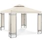 Kokkupandava varikatuse ja ornamendiga aiamajake, Uniprodo UNI_PERGOLA_3X3TF_U1, 3 m. x 3 m. x 2,6 m., kreemikas цена и информация | Varikatused ja aiapaviljonid | kaup24.ee