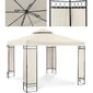 Kokkupandava varikatuse ja ornamendiga aiamajake, Uniprodo UNI_PERGOLA_3X3TF_U1, 3 m. x 3 m. x 2,6 m., kreemikas hind ja info | Varikatused ja aiapaviljonid | kaup24.ee