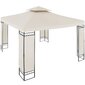 Kokkupandava varikatuse ja ornamendiga aiamajake, Uniprodo UNI_PERGOLA_3X3TF_U1, 3 m. x 3 m. x 2,6 m., kreemikas цена и информация | Varikatused ja aiapaviljonid | kaup24.ee