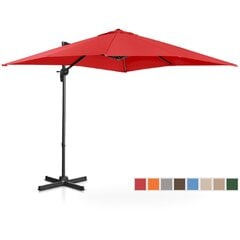 Ruudukujuline aiasirm külgmise käetoega, Uniprodo UNI_UMBRELLA_2SQ250BL1, 250 cm. x 250 cm., punane hind ja info | Varikatused ja aiapaviljonid | kaup24.ee