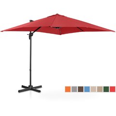 Ruudukujuline aiasirm külgmise käetoega, Uniprodo UNI_UMBRELLA_2SQ250BL1, 250 cm. x 250 cm., burgundia hind ja info | Varikatused ja aiapaviljonid | kaup24.ee