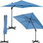 Ruudukujuline aiasirm külgmise käetoega, Uniprodo UNI_UMBRELLA_2SQ250BL1, 250 cm. x 250 cm., sinine цена и информация | Varikatused ja aiapaviljonid | kaup24.ee