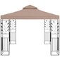 Aiapaviljon kokkupandava varikatuse ja ornamendiga, Uniprodo UNI_PERGOLA_3X3T_U1, 3 m. x 3 m. x 2,6 m., beež. hind ja info | Varikatused ja aiapaviljonid | kaup24.ee